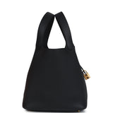 Hermes Picotin Lock 22 Black Clemence Gold Hardware