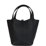 Hermes Picotin Lock 22 Black Clemence Gold Hardware