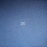 Hermes Picotin Lock 22 Bleu Tie Clemence Palladium Hardware