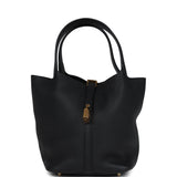 Hermes Picotin Lock 22 Black Clemence Gold Hardware