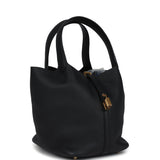 Hermes Picotin Lock 22 Black Clemence Gold Hardware