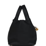 Hermes Picotin Lock 22 Black Clemence Gold Hardware