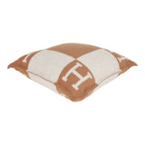 Hermes "Avalon" Ecru and Camel Signature H Cushion