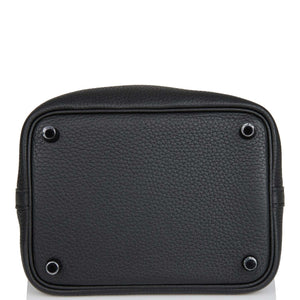 Hermes Monochrome Picotin 18 Black Clemence Black Hardware