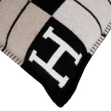 Hermes "Avalon III" Gris and Black Signature H Cushion PM Set of Two