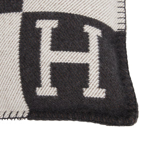 Hermes "Avalon" Ecru and Gris Fonce Signature H Cushion PM Set of Two