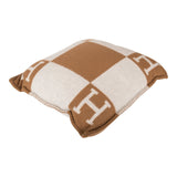Hermes "Avalon" Ecru and Camel Signature H Cushion PM Set of Two