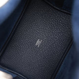 Hermes Picotin Lock 18 Bleu Nuit Clemence Palladium Hardware