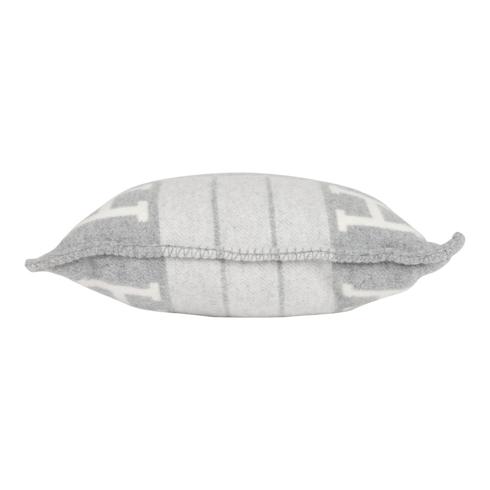 Hermes "Avalon III" Ecru and Gris Clair Signature H Cushion PM Set of Two
