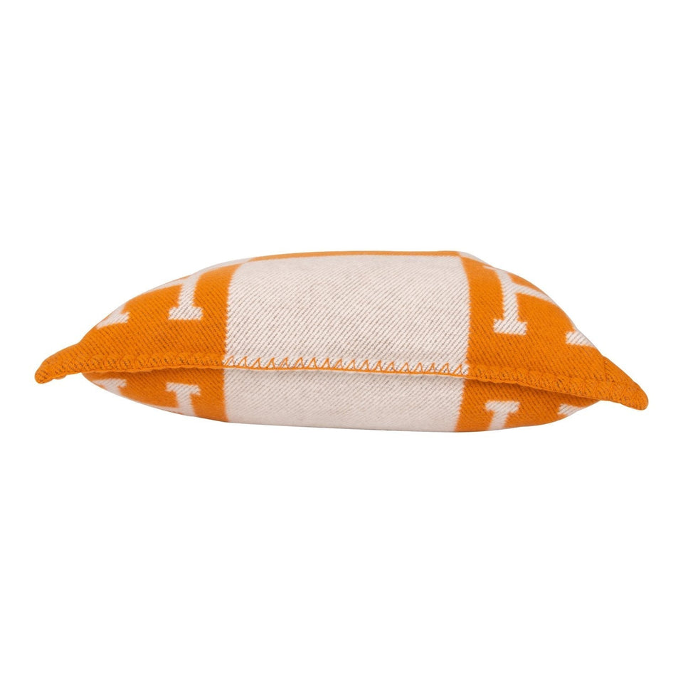 Hermes "Avalon" Ecru and Potiron Signature H Cushion PM Set of Two