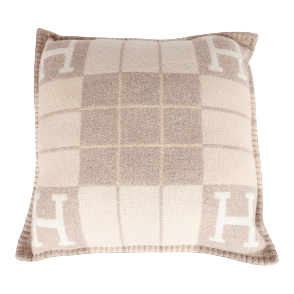 Hermes "Avalon III" Coco and Camomille Signature H Cushion
