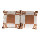 Hermes "Avalon" Ecru and Camel Signature H Cushion Set PM