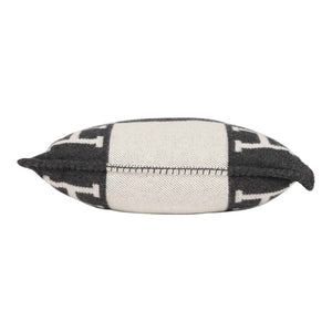 Hermes "Avalon" Ecru and Gris Fonce Signature H Cushion PM Single