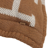 Hermes "Avalon" Ecru and Camel Signature H Cushion PM