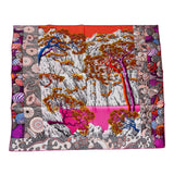 Hermes "Sieste au Paradis" Fuchsia Silk Scarf 90cm