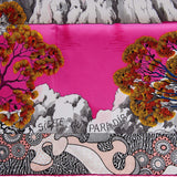 Hermes "Sieste au Paradis" Fuchsia Silk Scarf 90cm