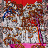 Hermes "Sieste au Paradis" Fuchsia Silk Scarf 90cm