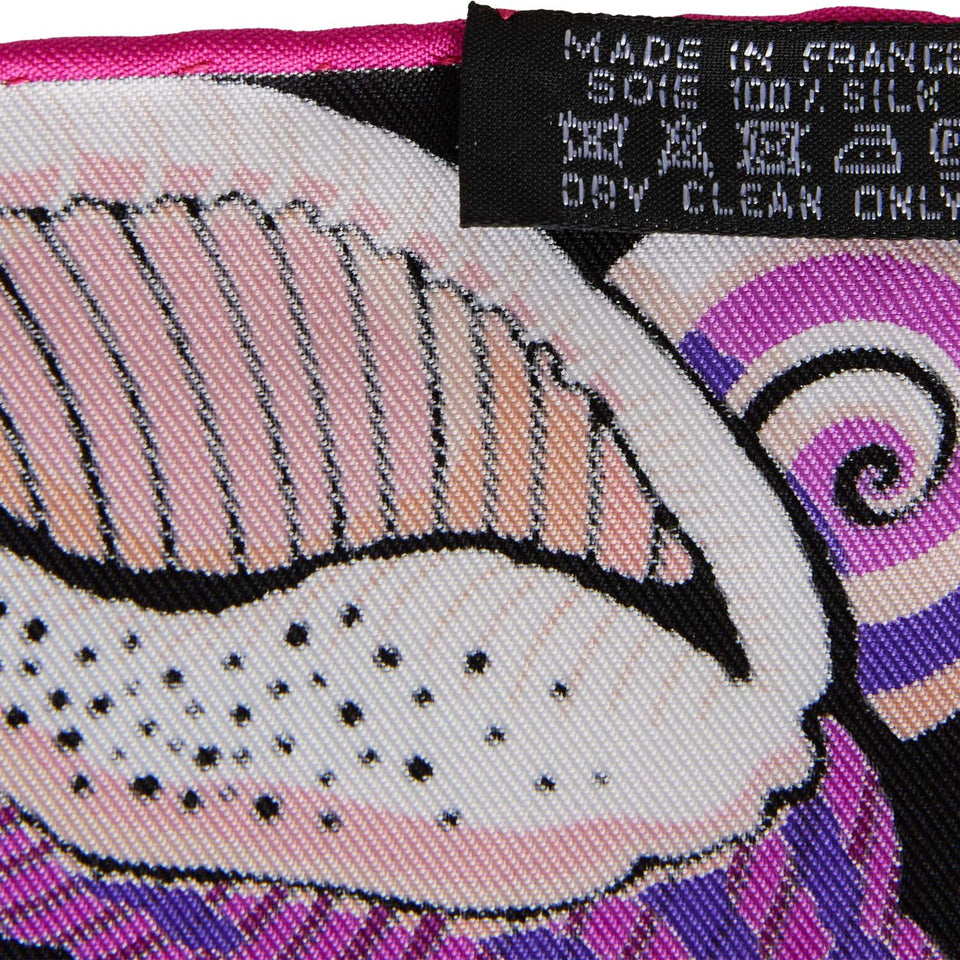 Hermes "Sieste au Paradis" Fuchsia Silk Scarf 90cm