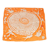 Hermes "Reve de Corail" Orange Silk Scarf 90cm