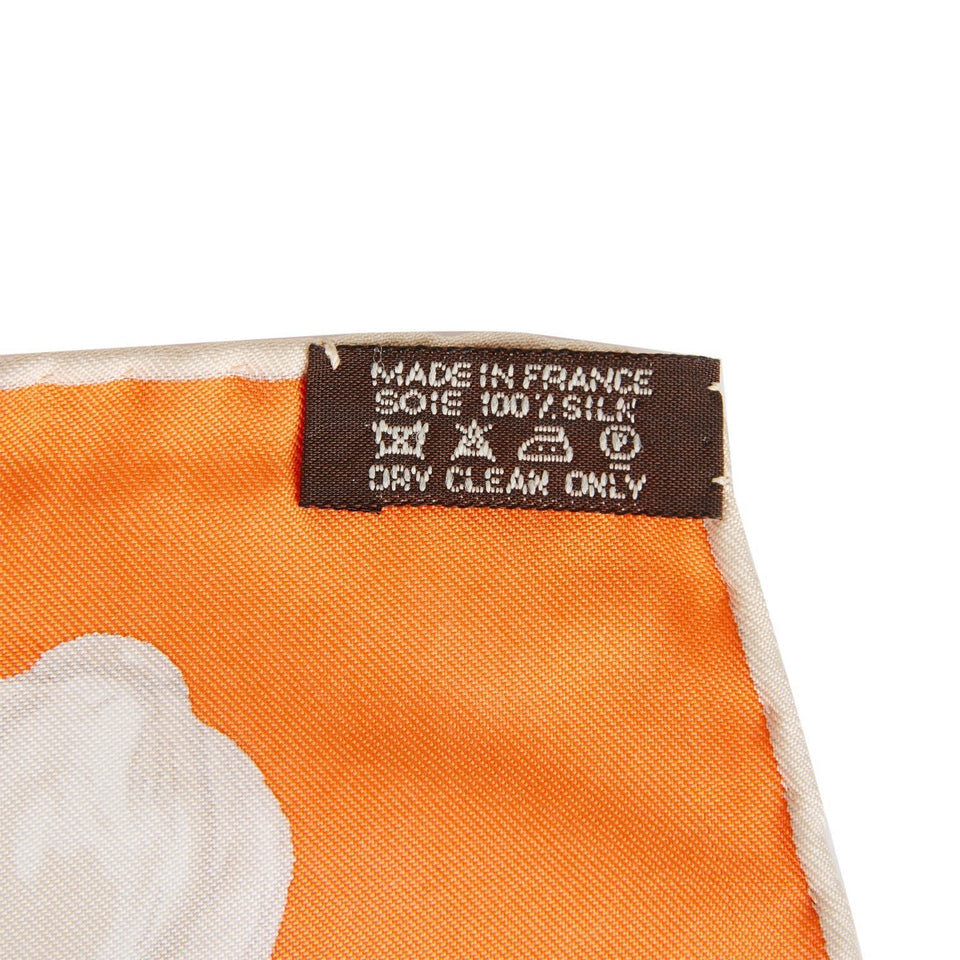 Hermes "Reve de Corail" Orange Silk Scarf 90cm