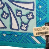Hermes "Zenobie, Reine de Palmyre" Turquoise Cashmere and Silk Shawl 140cm