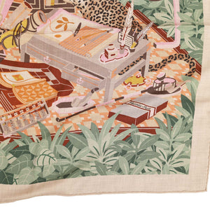 Hermes "Les 12 Leopards" Cashmere and Silk Shawl Scarf 140cm