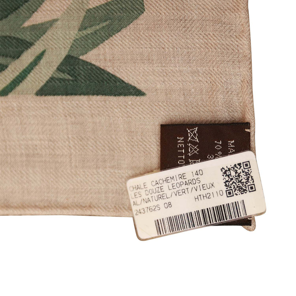 Hermes "Les 12 Leopards" Cashmere and Silk Shawl Scarf 140cm