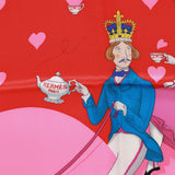 Hermes "Tea Time Medallions" Rouge Silk Twill Scarf 70cm