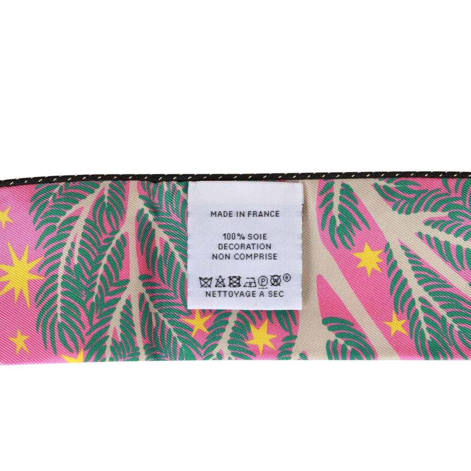 Hermes "Sous Le Charme D'Orphee" Pink Silk Twilly Pair