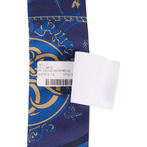 Hermes "Ex-Libris Les Parisiennes" Indigo Silk Twilly Pair