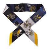 Hermes "Voitures Exquises" Bleu Marine Silk Twilly Pair