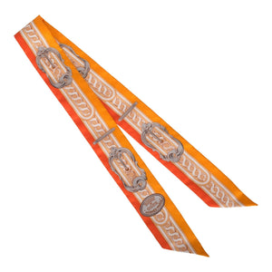 Hermes "Bride de Cour" Vermillion Silk Twilly