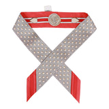 Hermes "Grand Tralala" Gris Acier Silk Twilly Pair