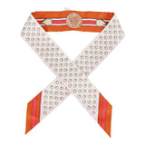 Hermes "Grand Tralala" Creme Silk Twilly Pair