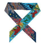 Hermes "Sous Le Charme D'Orphee" Marine Silk Twilly