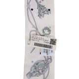 Hermes "Les Cles A Pois" White Silk Twilly