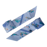 Hermes "Ex-Libris Les Parisiennes" Ciel Silk Twilly Pair