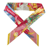 Hermes "Danse Pacifique" Vieux Rose Silk Twilly Pair