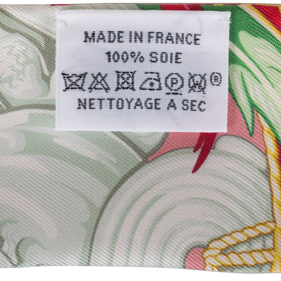 Hermes "Danse Pacifique" Vieux Rose Silk Twilly Pair