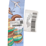 Hermes "Les Folies du Ciel" Bleu Lavande Silk Twilly Pair