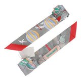 Hermes "Les Folies du Ciel" Gris Perle Silk Twilly Pair