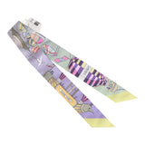 Hermes "Les Folies du Ciel" Mauve Silk Twilly
