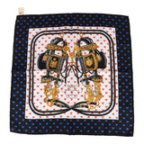 Hermes "Brides de Gala Love" Black Silk Pocket Square Scarf 45cm