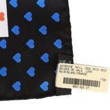 Hermes "Brides de Gala Love" Black Silk Pocket Square Scarf 45cm