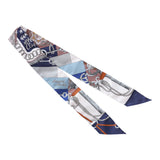 Hermes "Cliquetis" Marine Silk Twilly Pair