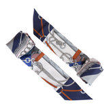 Hermes "Cliquetis" Marine Silk Twilly Pair