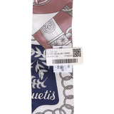 Hermes "Cliquetis" Marine Silk Twilly Pair