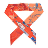 Hermes "Caleche Mors Et Boutilles" Vermillion Silk Twilly