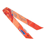 Hermes "Caleche Mors Et Boutilles" Vermillion Silk Twilly