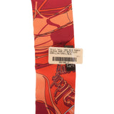 Hermes "Caleche Mors Et Boutilles" Vermillion Silk Twilly